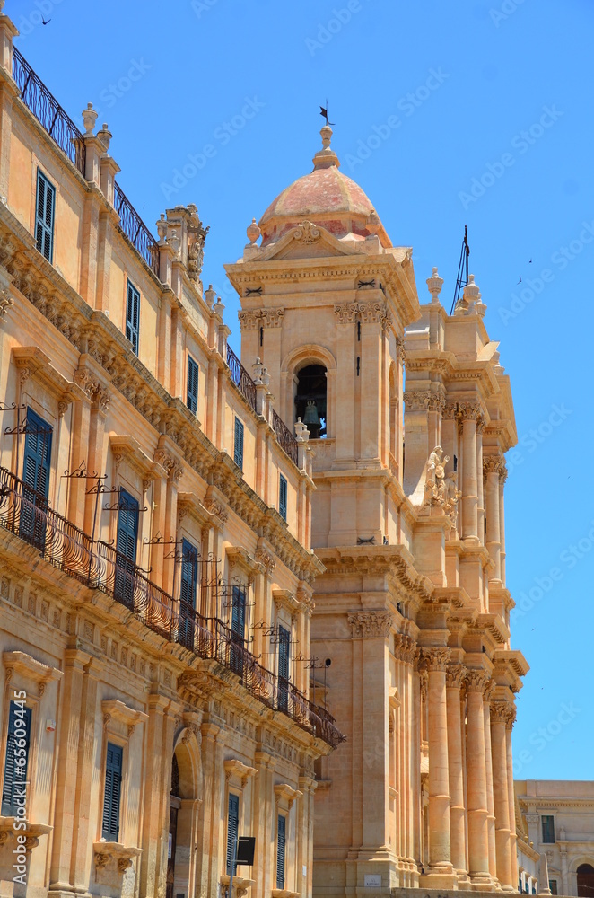 Noto, St. Nicholas Cathedral perspective view, Sicily