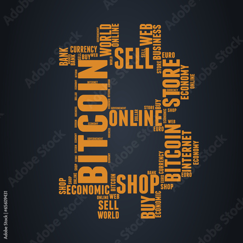 Plakat Bitcoin Word - Yellow