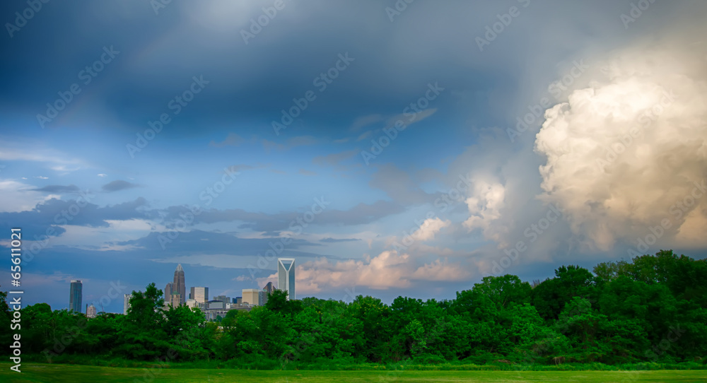 thunder storm clouds over charlotte skyline thunder storm clouds over charlotte skyline