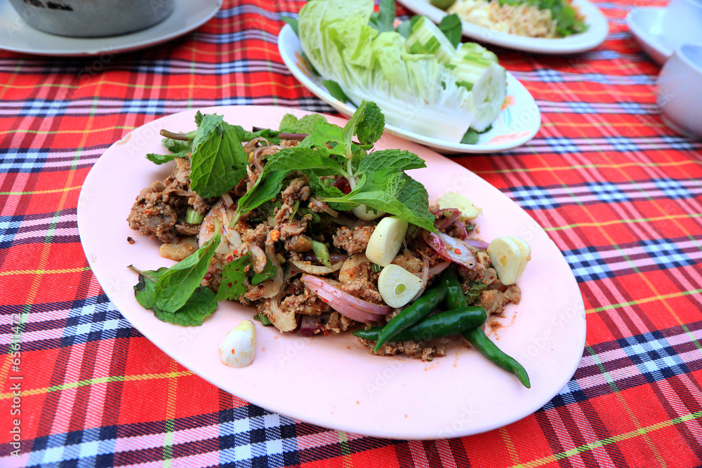 Spicy salad and duck meat - asia food. Spicy salad and duck meat - asia food.