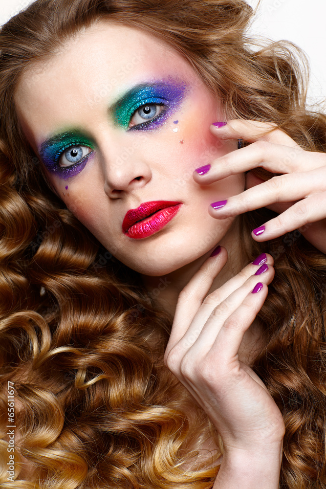 Fototapeta premium Woman with long golden hairs