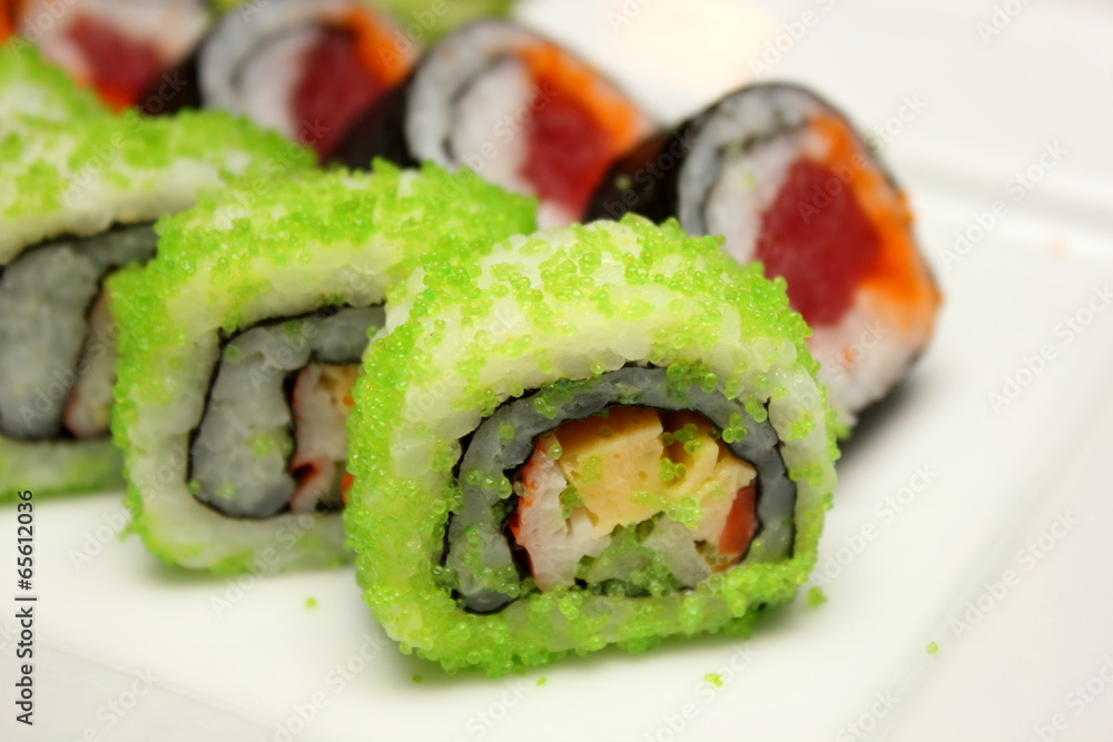Closeup detail of nigiri sushi Closeup detail of nigiri sushi