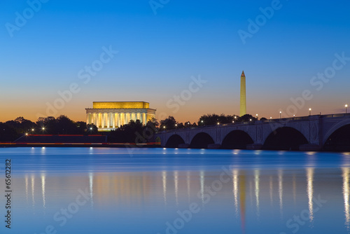 Washington, DC - Monuments reflecting at twilight