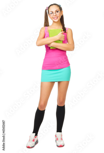 Young schoolgirl with books