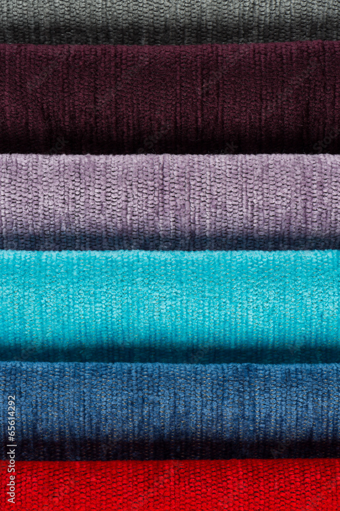 Fototapeta premium Multi color fabric texture samples