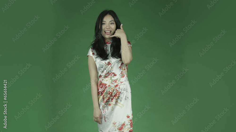 young asian adult woman isolated on green-screen background young asian adult woman isolated on green-screen background
