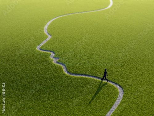 Walking on a face-shaped path