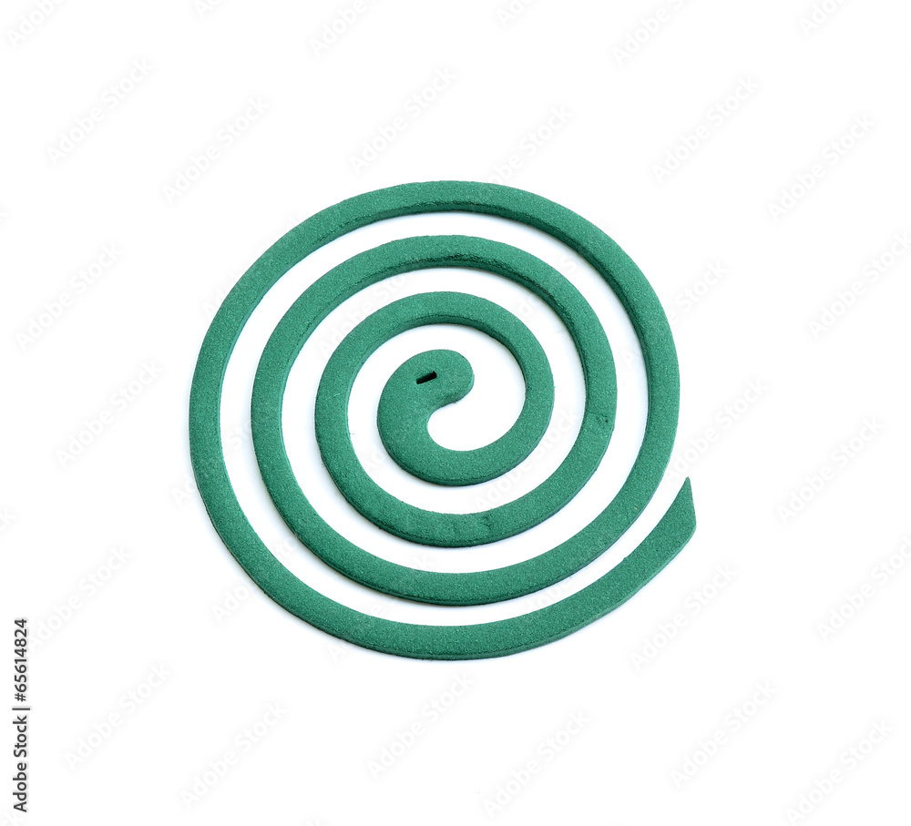 classic green mosquito spiral isolated on white background classic green mosquito spiral isolated on white background