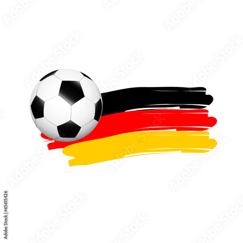 Fußall mit deutscher Flagge als Wischer