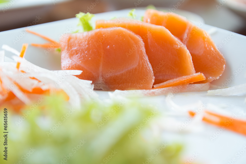 Salmon sashimi Salmon sashimi