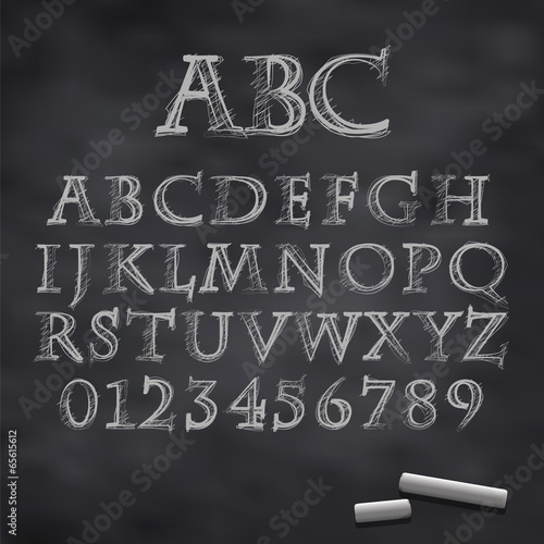 Vector chalk font