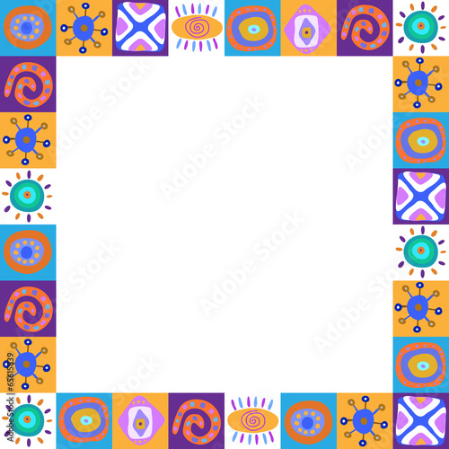 Frame with colorful ethnic pattern