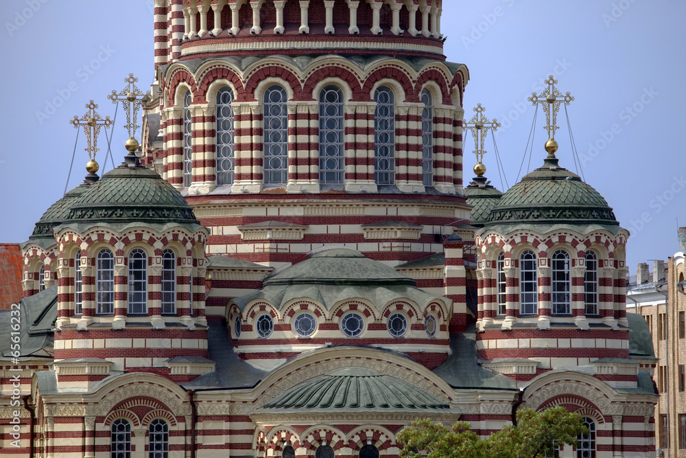 Detail of Cathedral of the Annunciation in Kharkov.