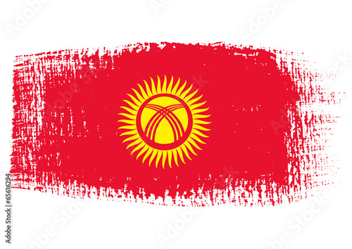 brushstroke flag Kyrgyzstan