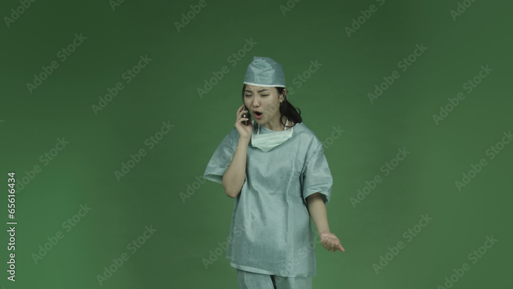 young asian adult woman doctor surgeon isolated on green-screen young asian adult woman doctor surgeon isolated on green-screen