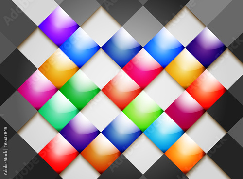 Colorful glossy tile abstract background