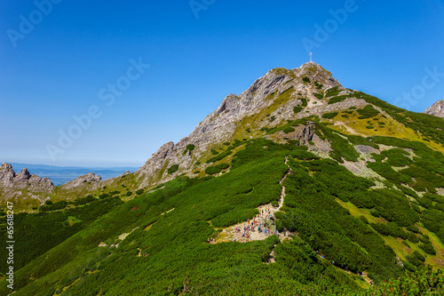 Fototapeta Naklejka Na Ścianę i Meble -  On a mountain trail in Tatra Mountains, Poland.