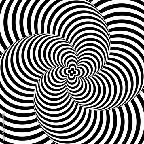 Design monochrome whirlpool motion illusion background