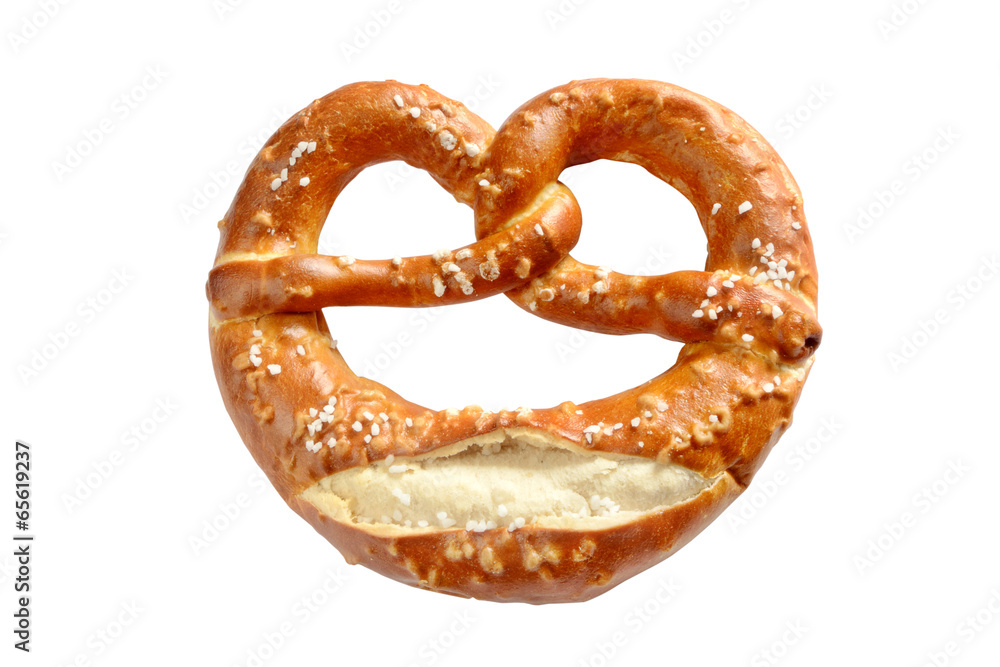 Brezel mit Salz Isolierung auf weiss Brezel mit Salz Isolierung auf weiss