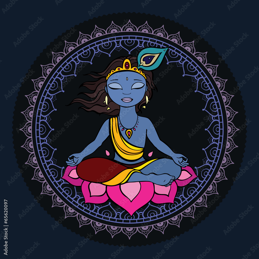 Obraz na plátně Hindu God Krishna.