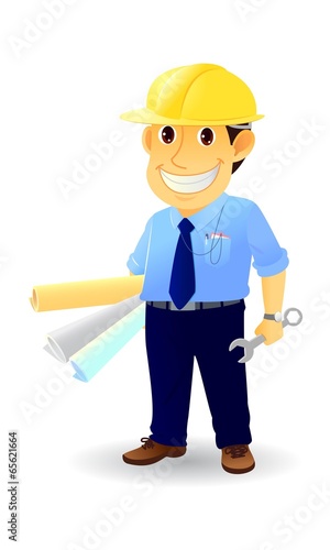 vector cartoon engineer