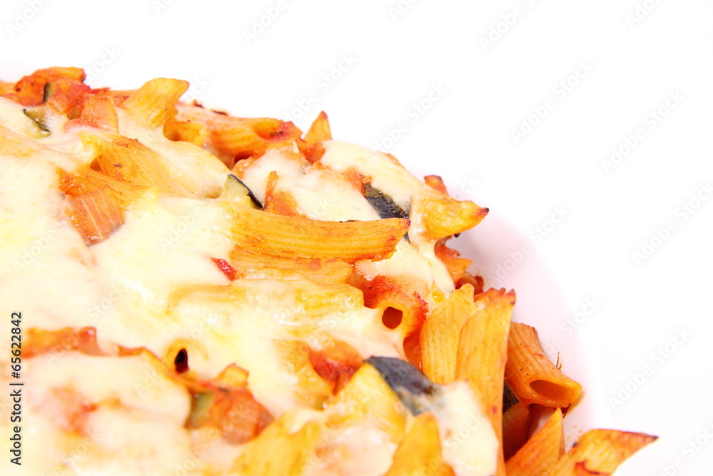 Casserole: penne, chicken, cheese, courgette Casserole: penne, chicken, cheese, courgette