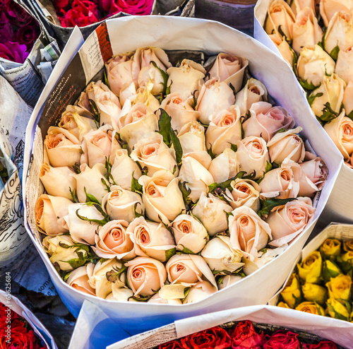 colorful flowers at the flowermarket photo