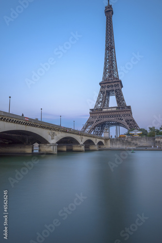 Long Exposure of Eiffel Tower and Seine River at sunset © FadiBarghouthy