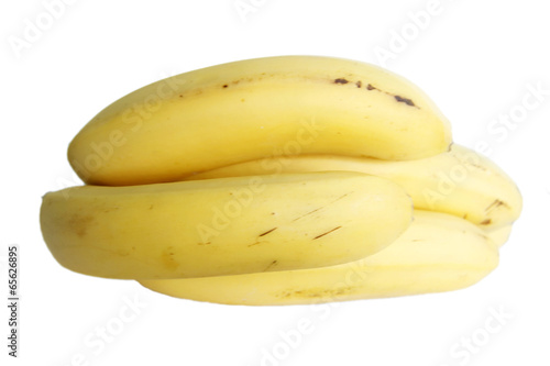 Bananas bunch laying isolated on the white background