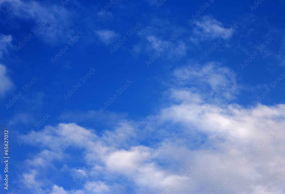 Fototapeta premium Blue sky and white clouds and the sun