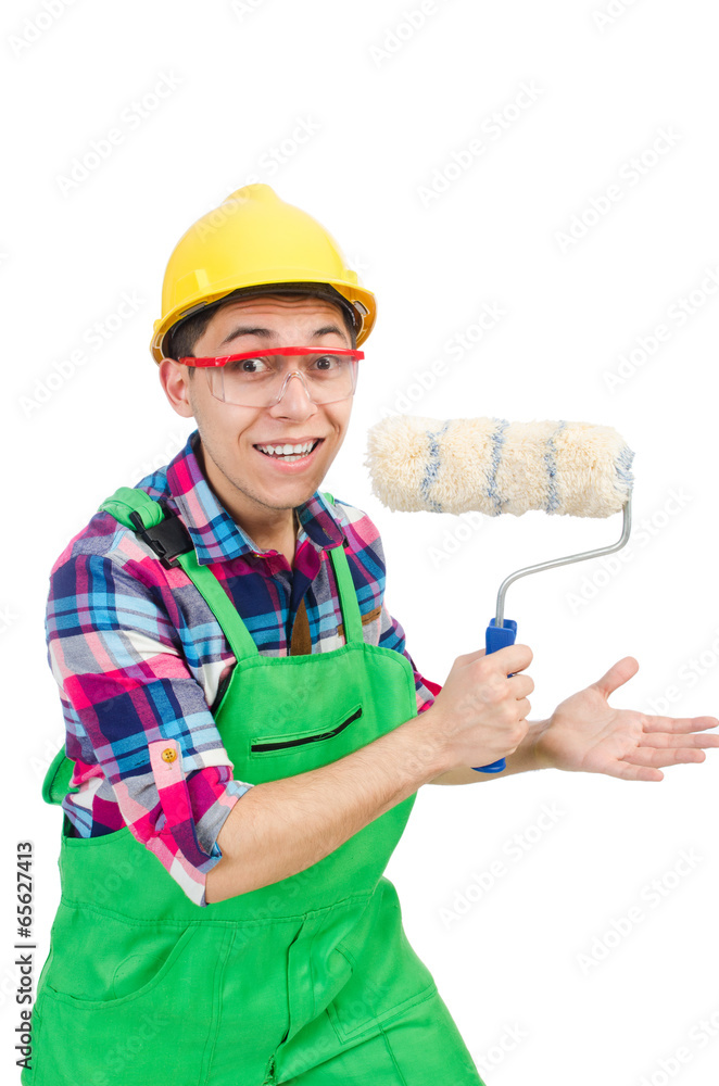 Funny painter isolated on white Funny painter isolated on white