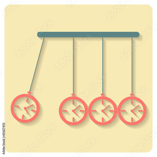 Newton's Cradle concept of procrastination with alarms