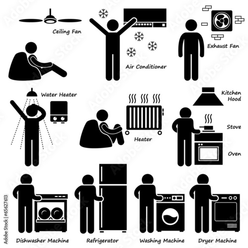 Home House Basic Electronic Appliances Cliparts