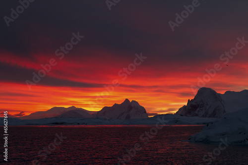 mountains of the Antarctic Peninsula during sunrise © Tarpan