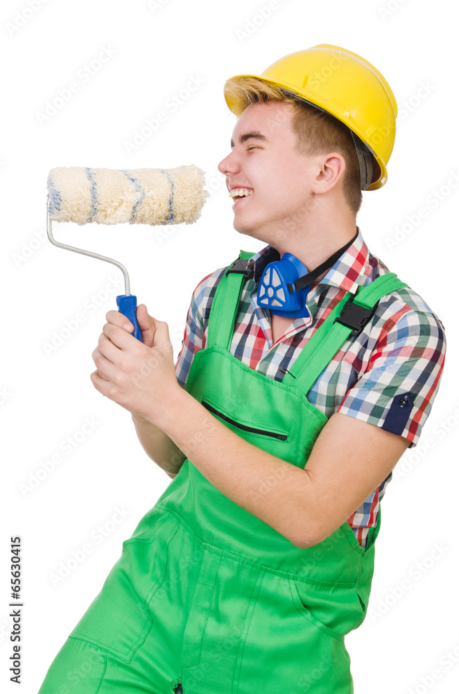 Funny painter isolated on white Funny painter isolated on white