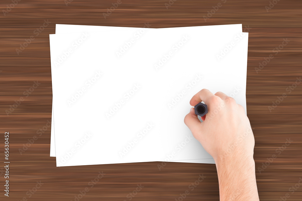 Obraz premium Hand Writing Note Paper