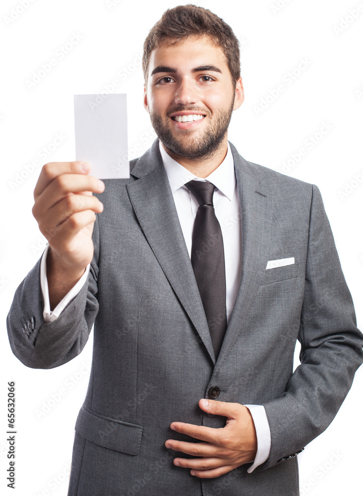 business man offering his contact card isolated on white business man offering his contact card isolated on white