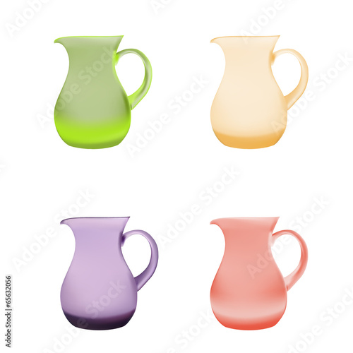 Illustration purple glass pitcher of juice