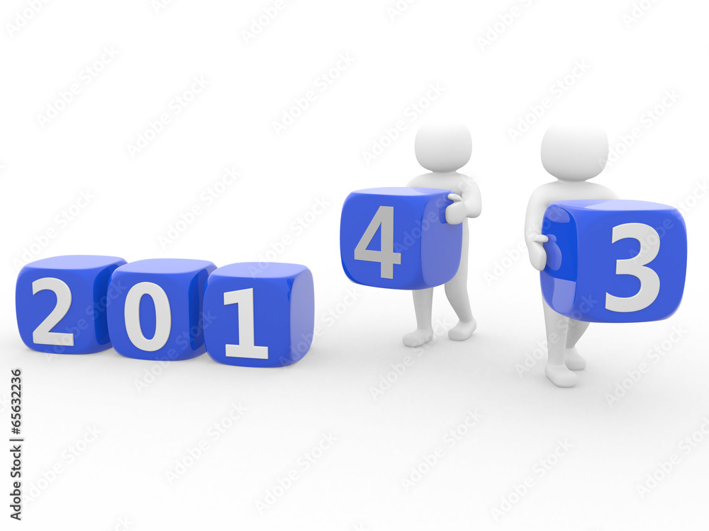 3d person - Beginning new year 2014 3d person - Beginning new year 2014