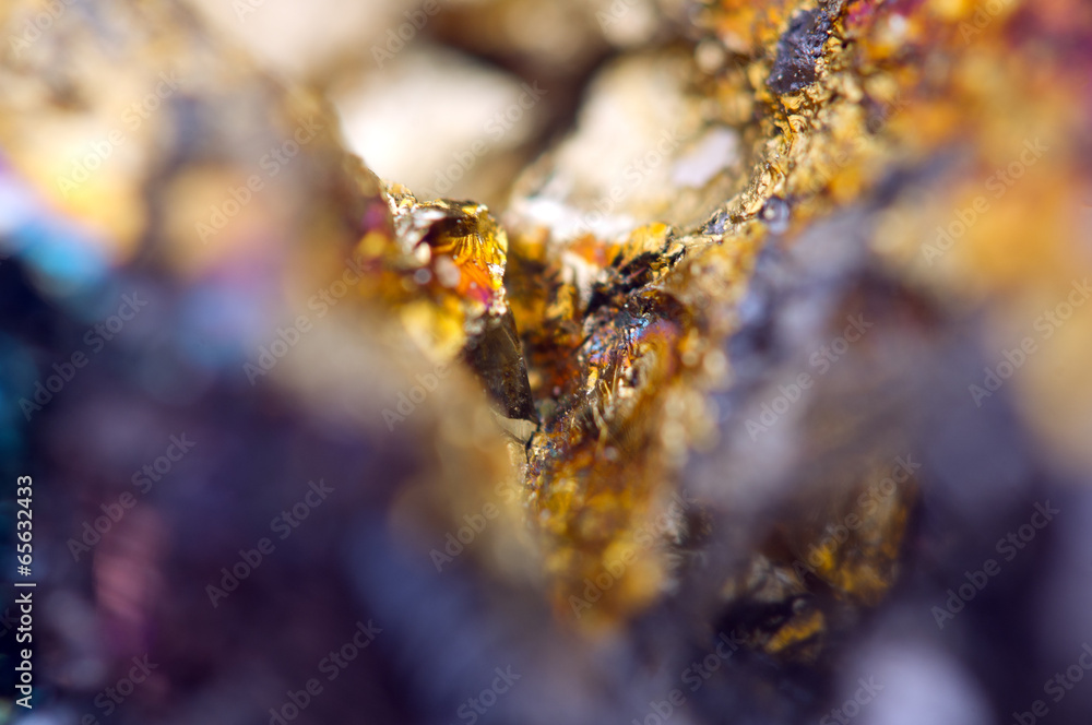 Fantastic background, magic of a stone, gold metal Fantastic background, magic of a stone, gold metal