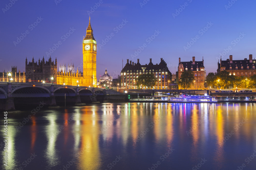 Big Ben and House of Parliament at Night