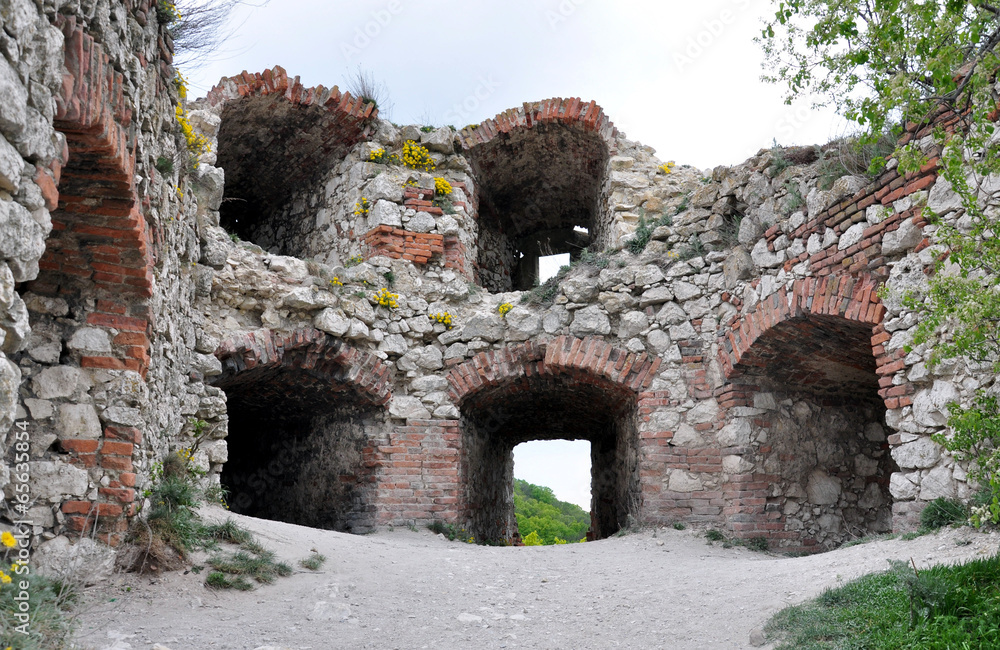 Girls ruin castles, South Moravia, Czech Republic, Europe