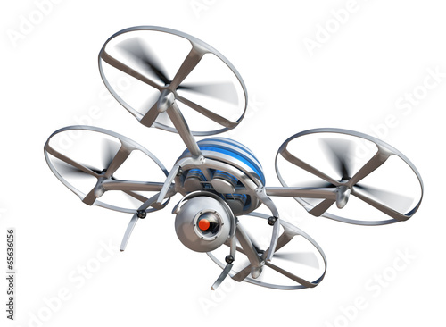 Surveillance drone flying
