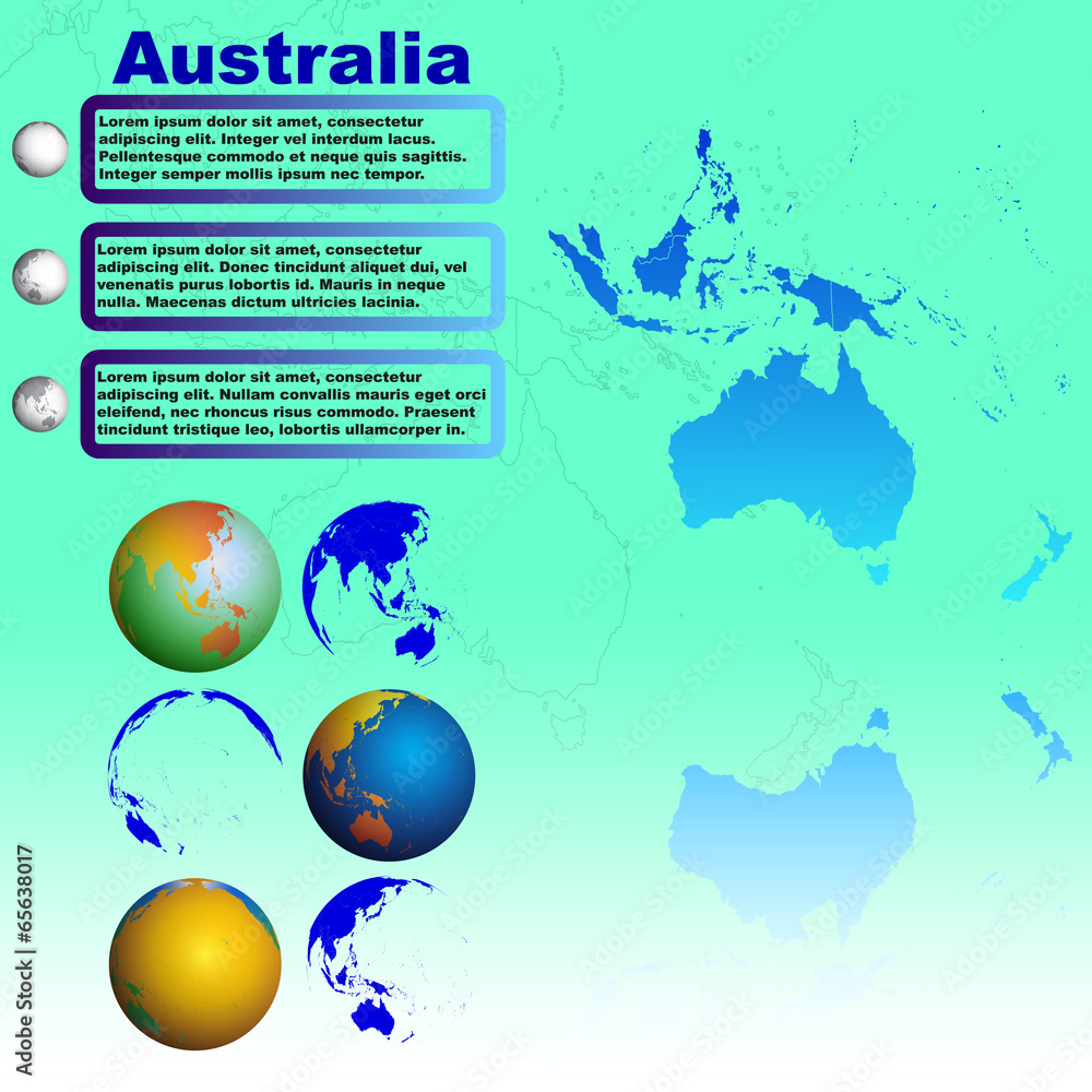 Obraz premium Australia map on blue background vector