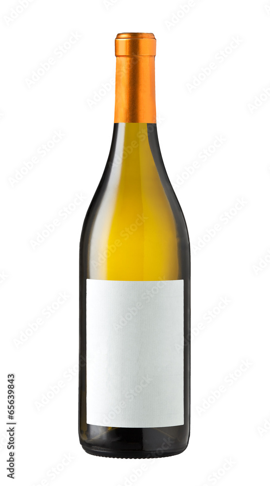 Wine bottle isolated with blank label. Wine bottle isolated with blank label.