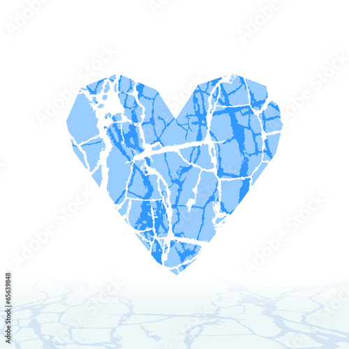 Cracked ice alphabet. Letters, numbers, and symbols of the snow