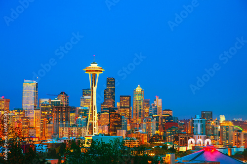 Obraz na płótnie Downtown Seattle as seen from the Kerry park w salonie