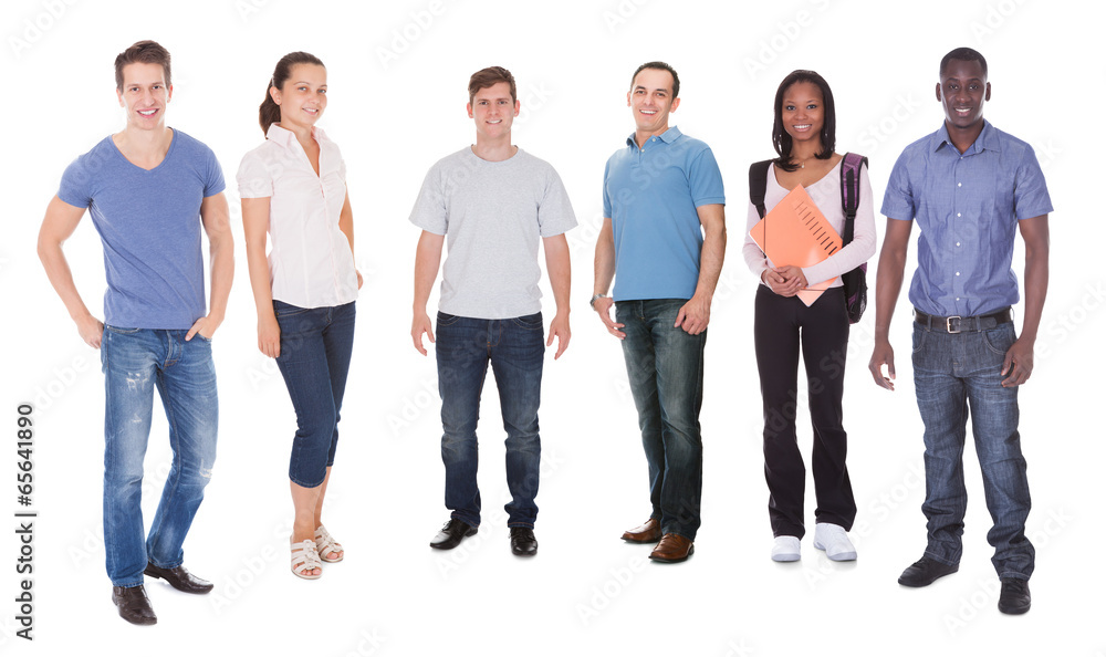 Obraz premium Happy Multiethnic Fashion Models And Student