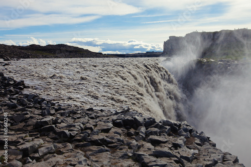 Beatiful Vibrant Picture of icendic waterfall in iceland photo