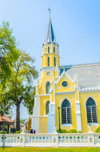 Wat Niwet Thammaprawat Temple Church in ayutthaya Thailand photo